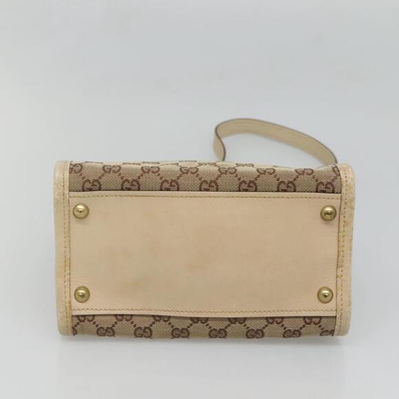 GUCCI GG Canvas Shoulder Bag Beige Gold - Picture 9 of 16